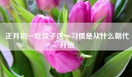 正月初一吃饺子这一习惯是从什么朝代开始