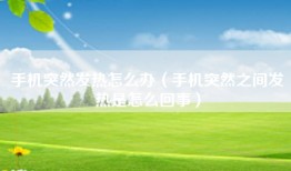 手机突然发热怎么办（手机突然之间发热是怎么回事）