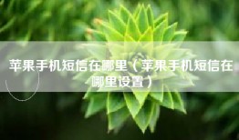 苹果手机短信在哪里（苹果手机短信在哪里设置）