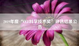 2019年度“CCF科学技术奖”评选结果公告