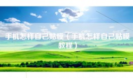 手机怎样自己贴膜（手机怎样自己贴膜教程）