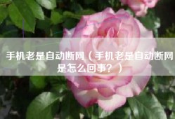 手机老是自动断网（手机老是自动断网是怎么回事？）