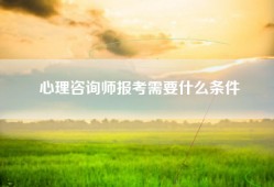 心理咨询师报考需要什么条件