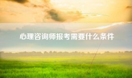 心理咨询师报考需要什么条件