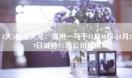 8天5板楚天龙：温州一马于11月19日-11月29日减持1%的公司股份