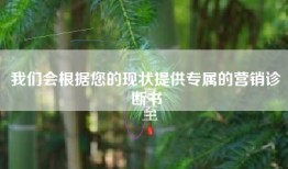 我们会根据您的现状提供专属的营销诊断书
