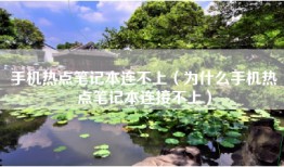 手机热点笔记本连不上（为什么手机热点笔记本连接不上）