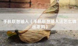 手机联想输入（手机联想输入法怎么调出来的）