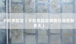 手机体检宝（手机体检宝测血压误差有多大）