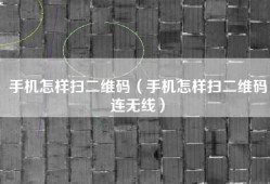 手机怎样扫二维码（手机怎样扫二维码连无线）