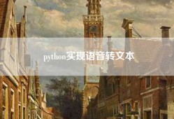 python实现语音转文本