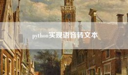 python实现语音转文本