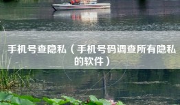 手机号查隐私（手机号码调查所有隐私的软件）