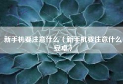 新手机要注意什么（新手机要注意什么安卓）