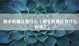 新手机要注意什么（新手机要注意什么安卓）