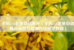 手机wifi老是自动断开（手机wifi老是自动断开原因及解决方法图文教程）