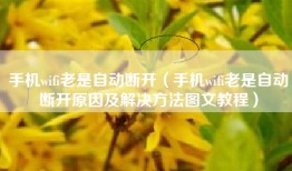 手机wifi老是自动断开（手机wifi老是自动断开原因及解决方法图文教程）