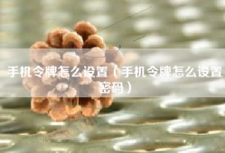 手机令牌怎么设置（手机令牌怎么设置密码）