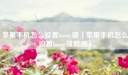 苹果手机怎么设置home键（苹果手机怎么设置home键触感）