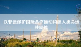 以非遗保护国际合作推动构建人类命运共同体