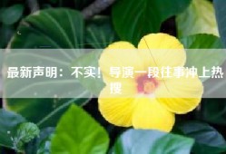 最新声明：不实！导演一段往事冲上热搜