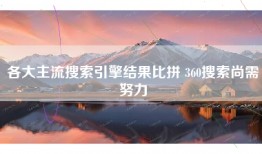 各大主流搜索引擎结果比拼 360搜索尚需努力