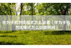 华为手机勿扰模式怎么设置（华为手机勿扰模式怎么设置时间）