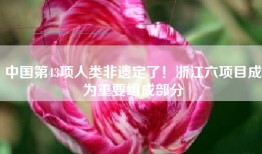 中国第43项人类非遗定了！浙江六项目成为重要组成部分