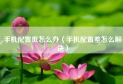 手机配置低怎么办（手机配置差怎么解决）