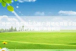 外贸b2b独立站怎么推广,跨境电商新手如何建设和推广外贸网站