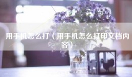 用手机怎么打（用手机怎么打印文档内容）