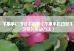 苹果手机按键不灵敏（苹果手机按键不灵敏的解决方法）