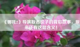 《哪吒2》导演取名饺子的背后故事，原来还有这层含义！