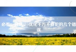 必看：网站SEO优化千万不要犯的几个错误