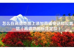 怎么在高德地图上添加商铺电话和位置信（高德地图标注定位）