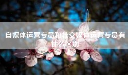 自媒体运营专员和社交媒体运营专员有什么区别