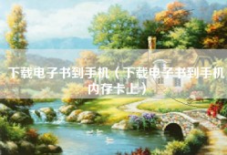 下载电子书到手机（下载电子书到手机内存卡上）