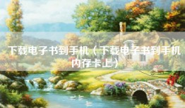 下载电子书到手机（下载电子书到手机内存卡上）