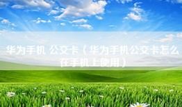华为手机 公交卡（华为手机公交卡怎么在手机上使用）