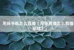 龙珠手机怎么直播（龙珠直播怎么直播足球）