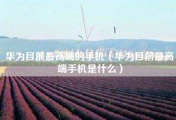 华为目前最高端的手机（华为目前最高端手机是什么）