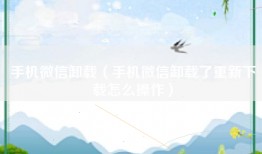 手机微信卸载（手机微信卸载了重新下载怎么操作）