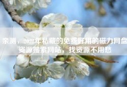 亲测，2022年私藏的免费好用的磁力网盘资源搜索网站，找资源不用愁