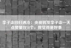 李子柒回归遇冷：央视转发李子柒一天点赞量仅58个，我觉得是好事