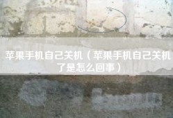 苹果手机自己关机（苹果手机自己关机了是怎么回事）