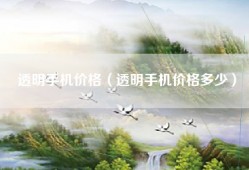 透明手机价格（透明手机价格多少）