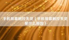 手机屏幕触控失灵（手机屏幕触控失灵是什么原因）