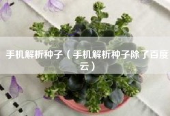 手机解析种子（手机解析种子除了百度云）