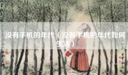 没有手机的年代（没有手机的年代如何生活）