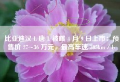 比亚迪汉 L 唐 L 被曝 4 月 9 日上市：预售价 27~36 万元，最高车速 305km／h